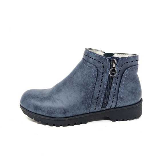 J Sport Shoes J Sport Womens 7 Jenna Blue Zip Faux Leather Ankle